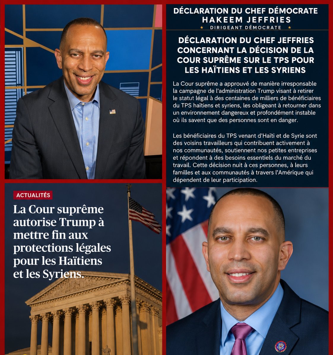TPS pour Haïti : une décision explosive de la Cour suprême provoque une riposte politique. Qui est Hakeem Jeffries, et quel est son rôle ?