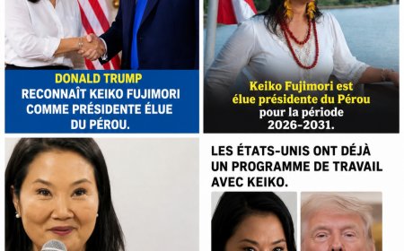 Pérou : Une autre victoire pour le président Donald Trump en Amérique latine. C'est Keiko Fujimori qui a été élue présidente du Pérou.  