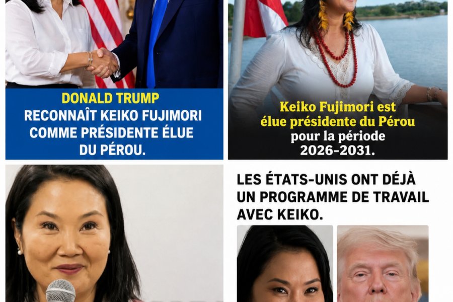 Pérou : Une autre victoire pour le président Donald Trump en Amérique latine. C'est Keiko Fujimori qui a été élue présidente du Pérou.  