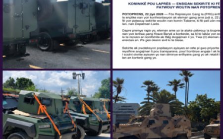 La Force de Répression des Gangs a annoncé, ce matin, l'élimination de trois individus armés lors d'une attaque contre l'une de ses patrouilles à Tabarre.