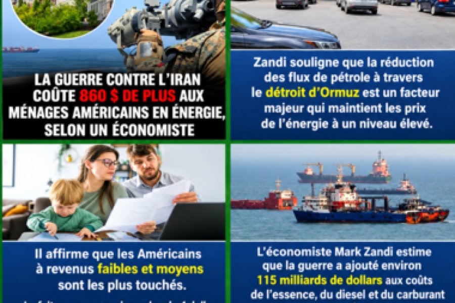 Guerre en Iran : pourquoi chaque famille américaine pourrait payer 860 dollars de plus?
