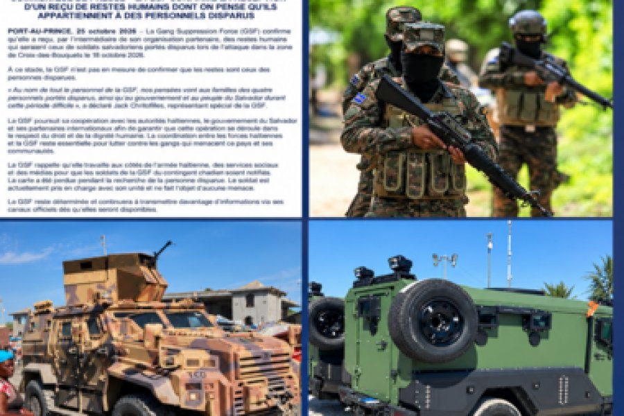 Haïti : des restes humains remis à la GSF, l’identité des soldats salvadoriens reste un mystère