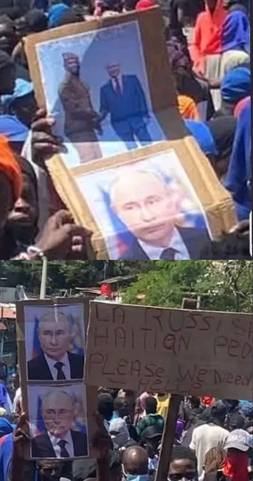 La capitale d’Haïti en ébullition : le peuple dénonce les Américains ainsi que le gouvernement en place et appelle la Russie  à venir secourir le pays.