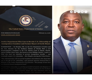 Choc à North Miami : Un ex-maire haïtien risque la dé-naturalisation américaine